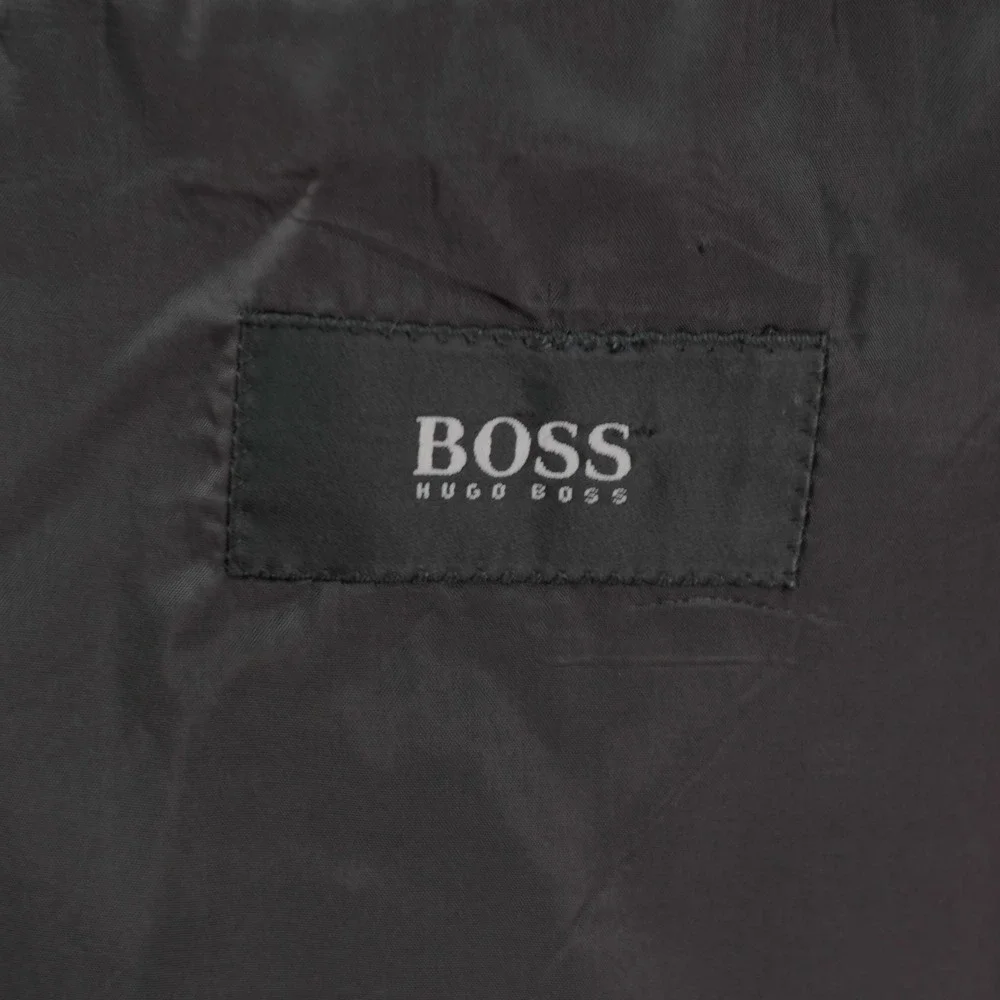 Boss Hugo Boss Super 100s Wool Gray Striped‎ 3 Button Blazer / Suit Jacket 40R